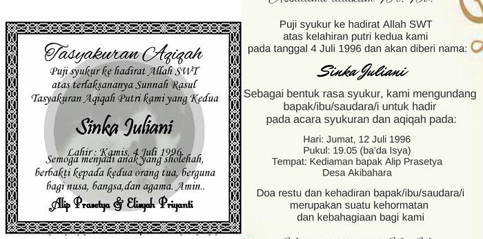 Ucapan Aqiqah  Word Edit Nusagates