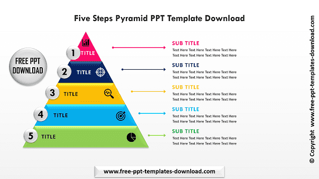 Five Steps Pyramid PPT Template Download