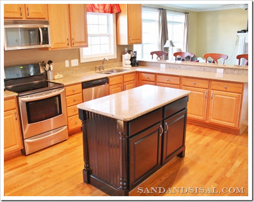 Black Bead Board Kitchen Island