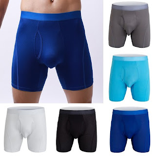 New Male Sexy U Convex Pouch Boxers Shorts Breathable Long Underwear Briefs Men's Mesh Panties Large Size Ropa Interior Hombre US $3.26 -50%