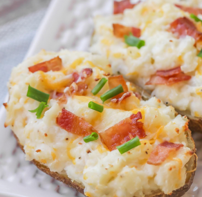 EASY TWICE BAKED POTATOES #dinnerfood