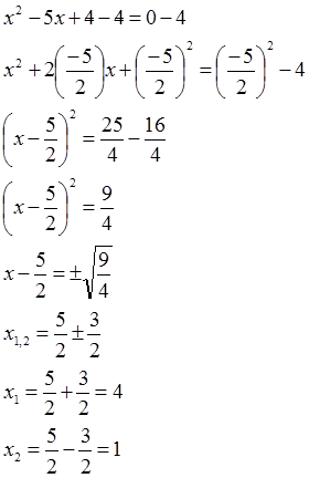 akar-akar 𝑥² - 5𝑥 + 4 = 0