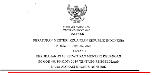  PMK Nomor 9 Tahun 2020 Tentang Perubahan Pengelolaan DAK Nonfisik 