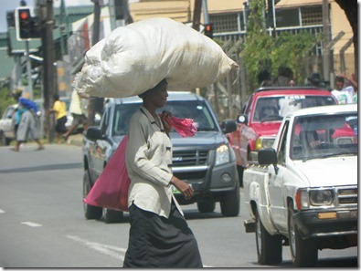 Carrying her package