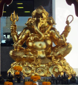 Golden statue of the diety Ganesh