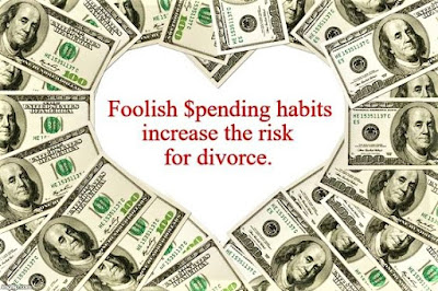 Foolish spending habits increase the risk for divorce. Memes by Eve