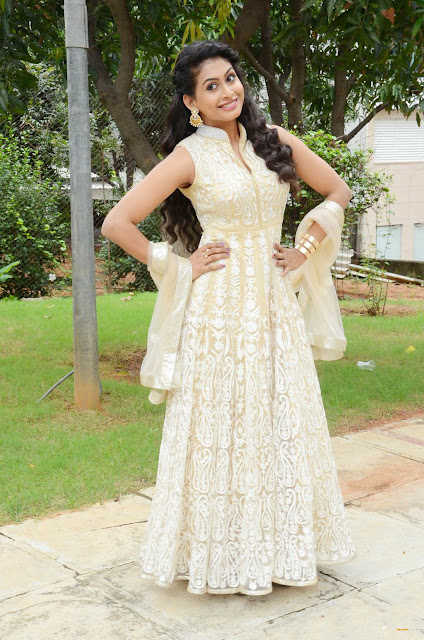 Nithya Menon in White Anarkali