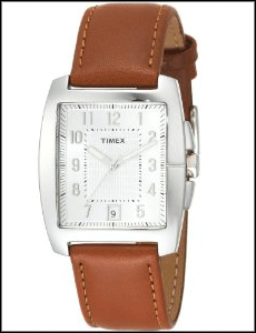 Timex Mens T29371 Classic Square Brown Leather Strap Watches