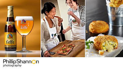 Food and Drink Photography of Professional Photographer Beer Pizza Fish cakes