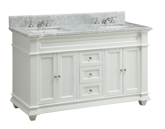  Adelina 60 inch Double Sink Bathroom Vanity White Finish