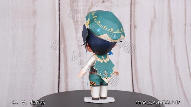 Venti Genshin Impact Papercraft Figure in Chibi Style by S.V.