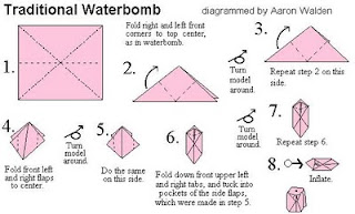 water bomb paper origami da Científica: Diagrama Origami, d'água Arte Divulgação bomba e