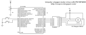 Interfacing unipolar stepper motor with PIC18F4550 ULN2003 circuit CCS PIC C