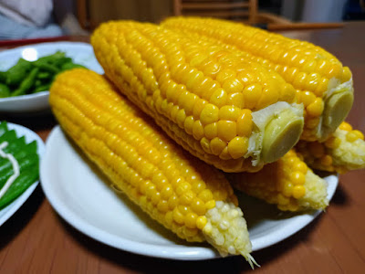 お昼に食べたとうもろこし