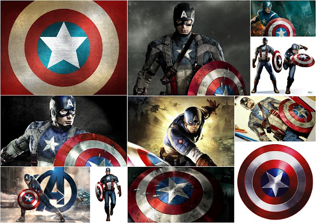 Capitán América: Tarjetas o Invitaciones para Imprimir Gratis.  