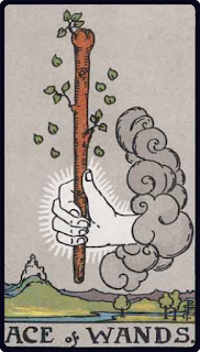 The Ace of Wands - name - Tarot Card from the Rider-Waite Deck