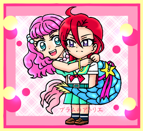 プラムのアトリエ トロピカルージュ プリキュア トロプリ 第5話 ローラ 滝沢 あすか キュアフラミンゴ ミニキャラ ちびキャラ イラスト プラムのアトリエ トロピカルージュ プリキュア トロプリ 第5話 ローラ 滝沢 あすか キュアフラミンゴ ミニキャラ ちびキャラ イラスト