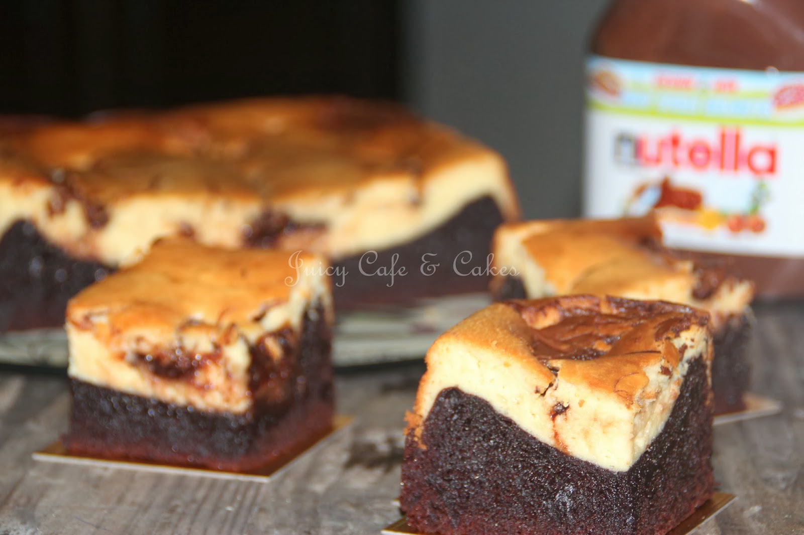 JUICY CAFE: NUTELLA CHEESE BROWNIES