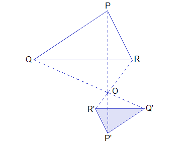 Figure of ΔPQR and its image ΔP’Q’R’.