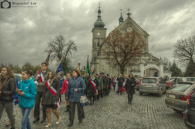 niebo, hdr, procesja, Kościół