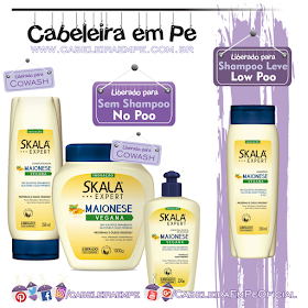 Linha Maionese Capilar Vegana - Skala (Shampoo Low Poo, Máscara, Condicionador e Creme para pentear liberados para No Poo)