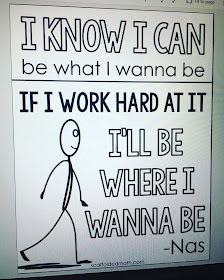I know I can motivational classroom poster based on the lyrics of I Can from Nas, 2002. Kids need to know that with hard work and a growth mindset, their dreams can come true. This poster is meant to remind them of that.