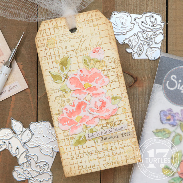 Life Is Full of Beauty Tag by Juliana Michaels featuring Tim Holtz Brushstroke Flowers Mini Thinlits