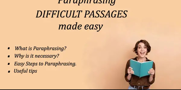 Paraphrasing Difficult Passage | Learn to change hard paragraph into simple language + Worksheet