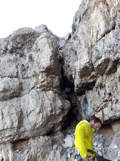 L'attacco della via Kruttner-Pehan alla Croda dei Toni