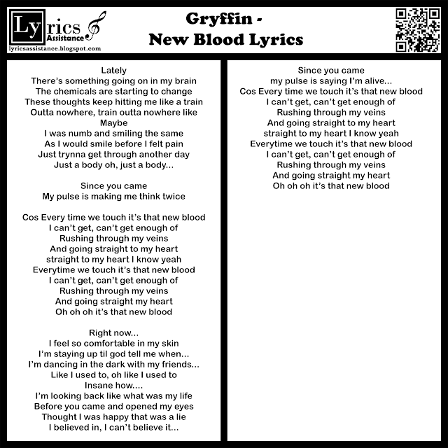 Gryffin - New Blood Lyrics | lyricsassistance.blogspot.com