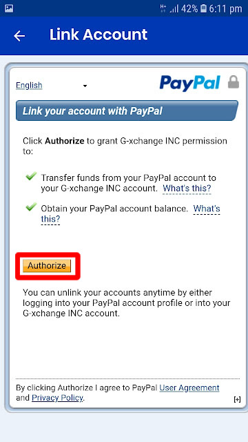 authorize gcash to paypal account