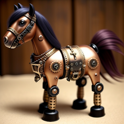 Steampunk Horse Statue Miniature 3D amazingwallpapersa blogspot com (6)