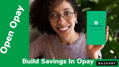 a smiling lady navigating through the opay app