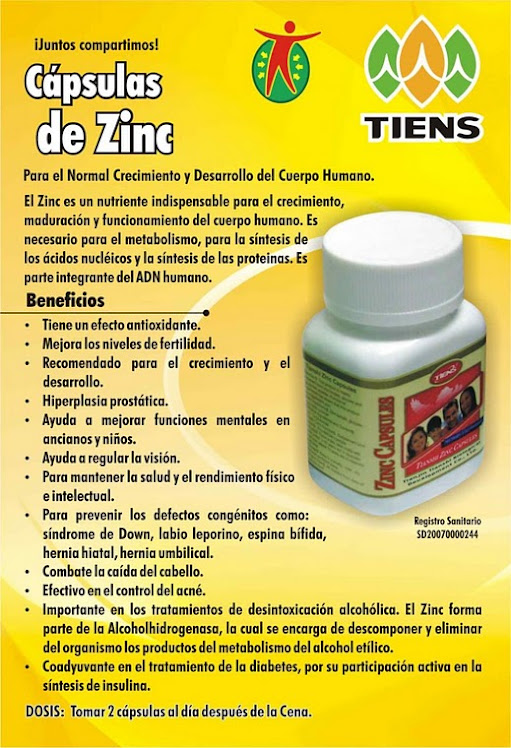 Capsulas de Zinc y Proteína de Huevo.