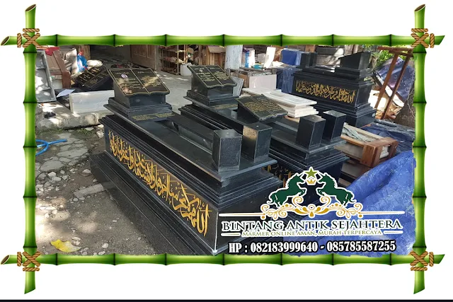 Model Makam Uje Custom | Model Makam Granit Dengan Vas Bunga