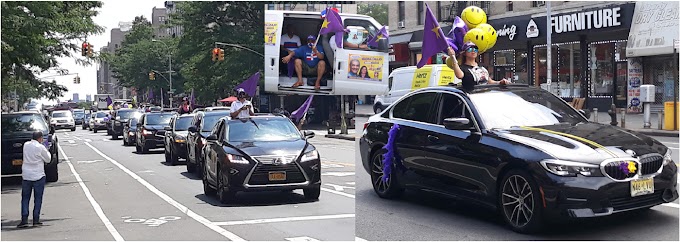 Peledeístas dan demostración de fuerza vehicular en larga caravana para cierre de campaña