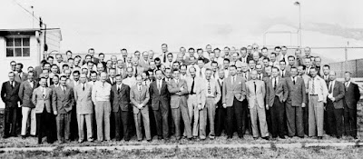 Grupo de 104 científicos nazis en 1946, incluyendo a von Braun, en Fort Bliss, Texas