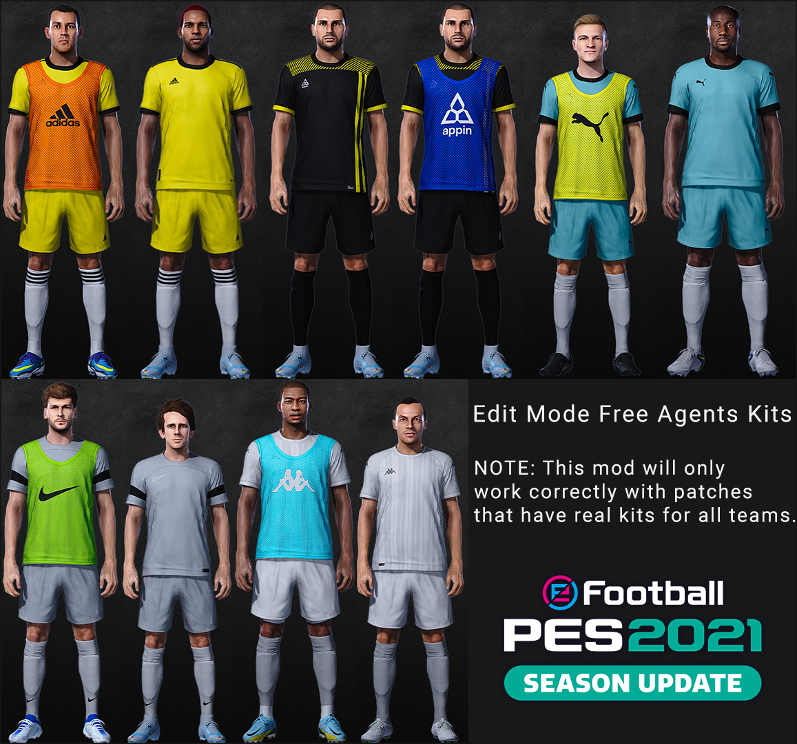 PES 2021 Edit Mode Free Agent Kits