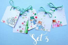 SRM Stickers Blog - Snowflakes in the Air by Shannon -#christmas #tags #gifttags #clearstamps #janesdoodles #warmwishes #twine #shimmertwine #DIY