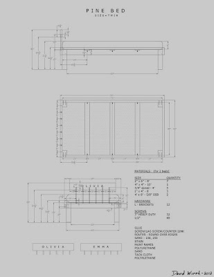 AutoCAD Bed Plans with Dimensions