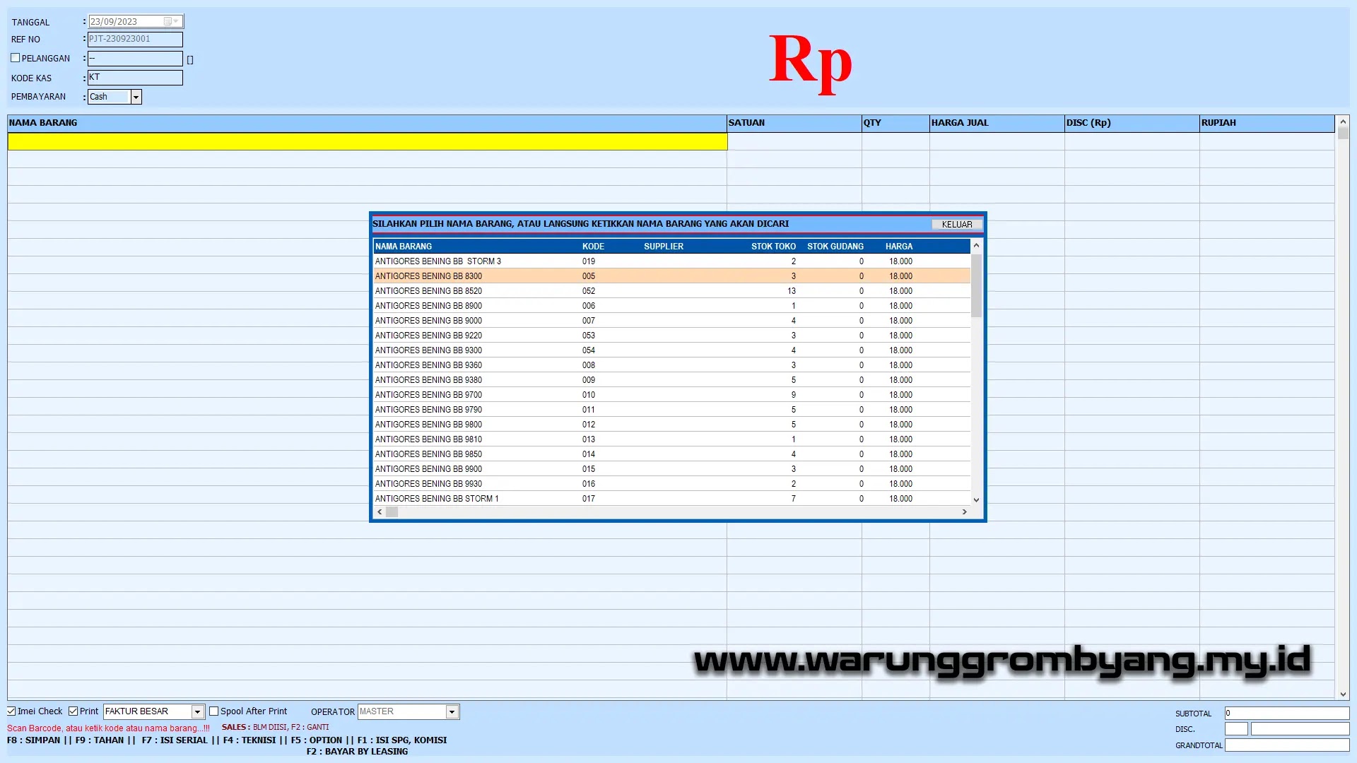 Software Counter Handphone Full