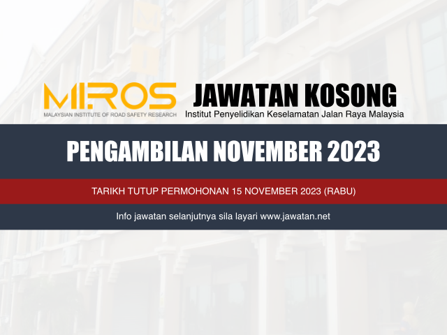 Jawatan Kosong MIROS November 2023