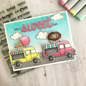 Sunny Studio Stamps: Cruisin' Cuisine Plane Awesome Sweet Word Die Everyday Card by Tammy Stark