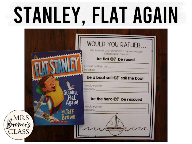 Flat Stanley Flat Again book activities unit with Common Core aligned literacy companion activities for First Grade and Second Grade