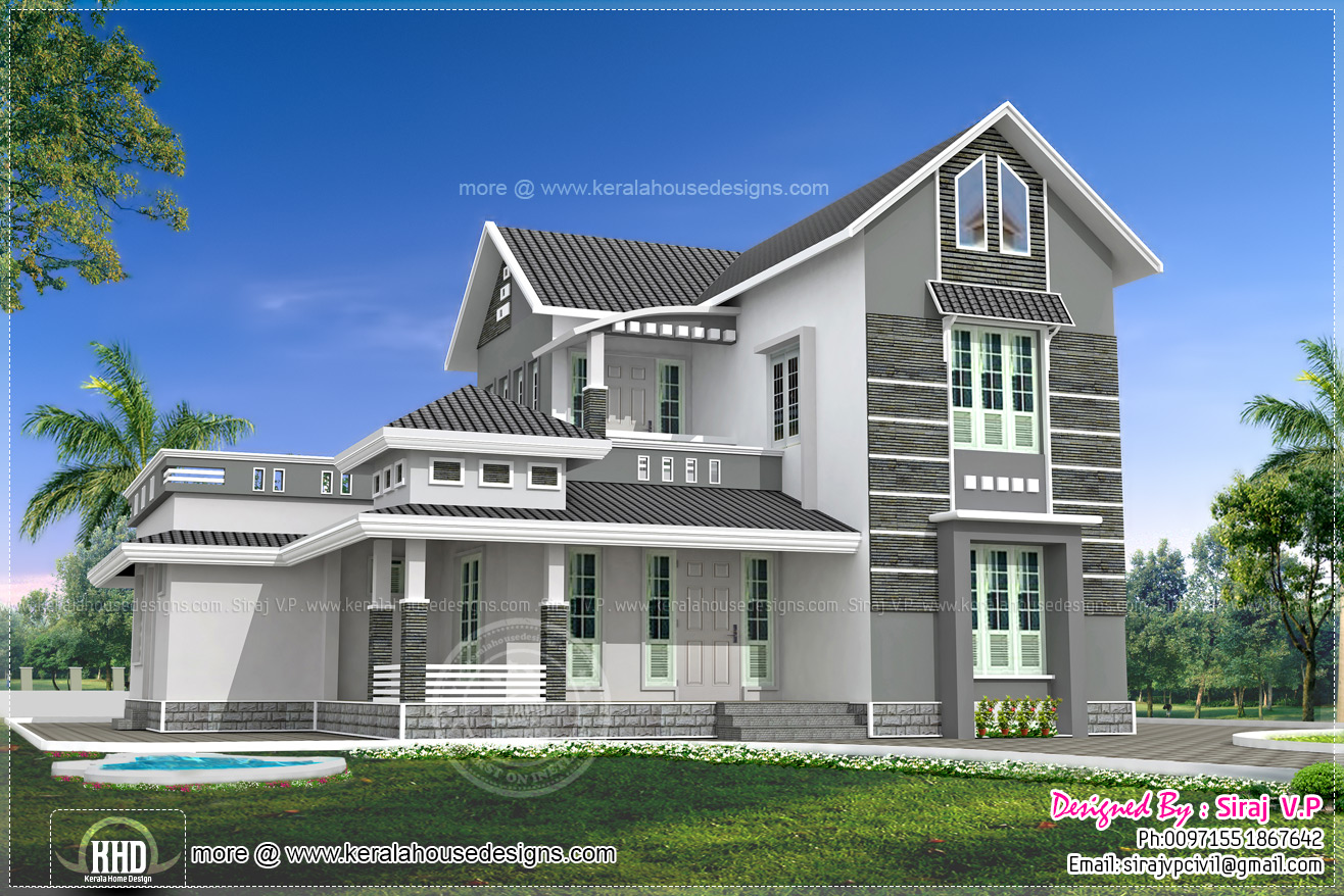 Beautiful 4 bedroom villa elevation in 2000 sq ft House  