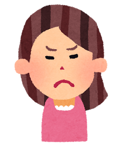 女性の表情のイラスト「怒った顔」