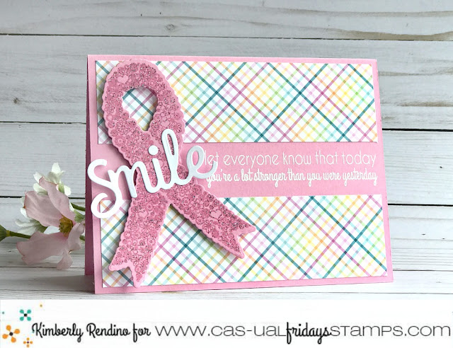 Calling All Sisters card by Kimberly Rendino | CAS-ual Fridays Stamps | breast cancer awareness | pink ribbon | cardmaking | stamping | clear stamps 