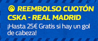 william hill promocion CSKA vs Real Madrid 2 octubre