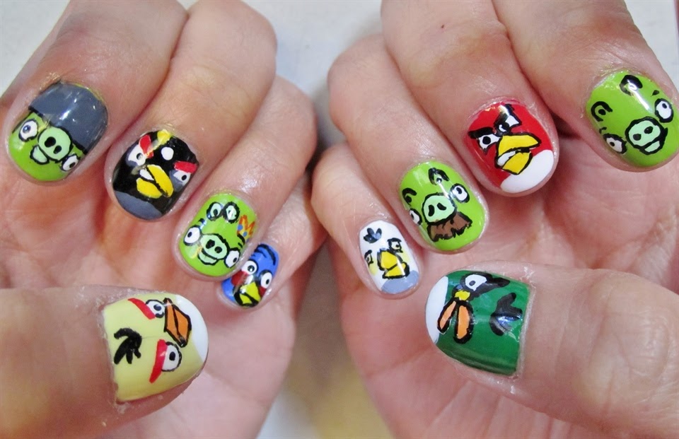 Wordless Wednesday : Angry Birds Nail Art  Saja Nak Cerita