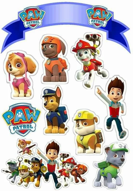Paw Patrol Free Printable Cake Toppers. Oh My Fiesta! in english
